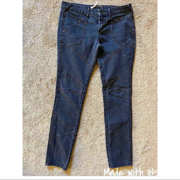 Free People Railroad Skinny Moto Style Jeans - Picture 1 of 8